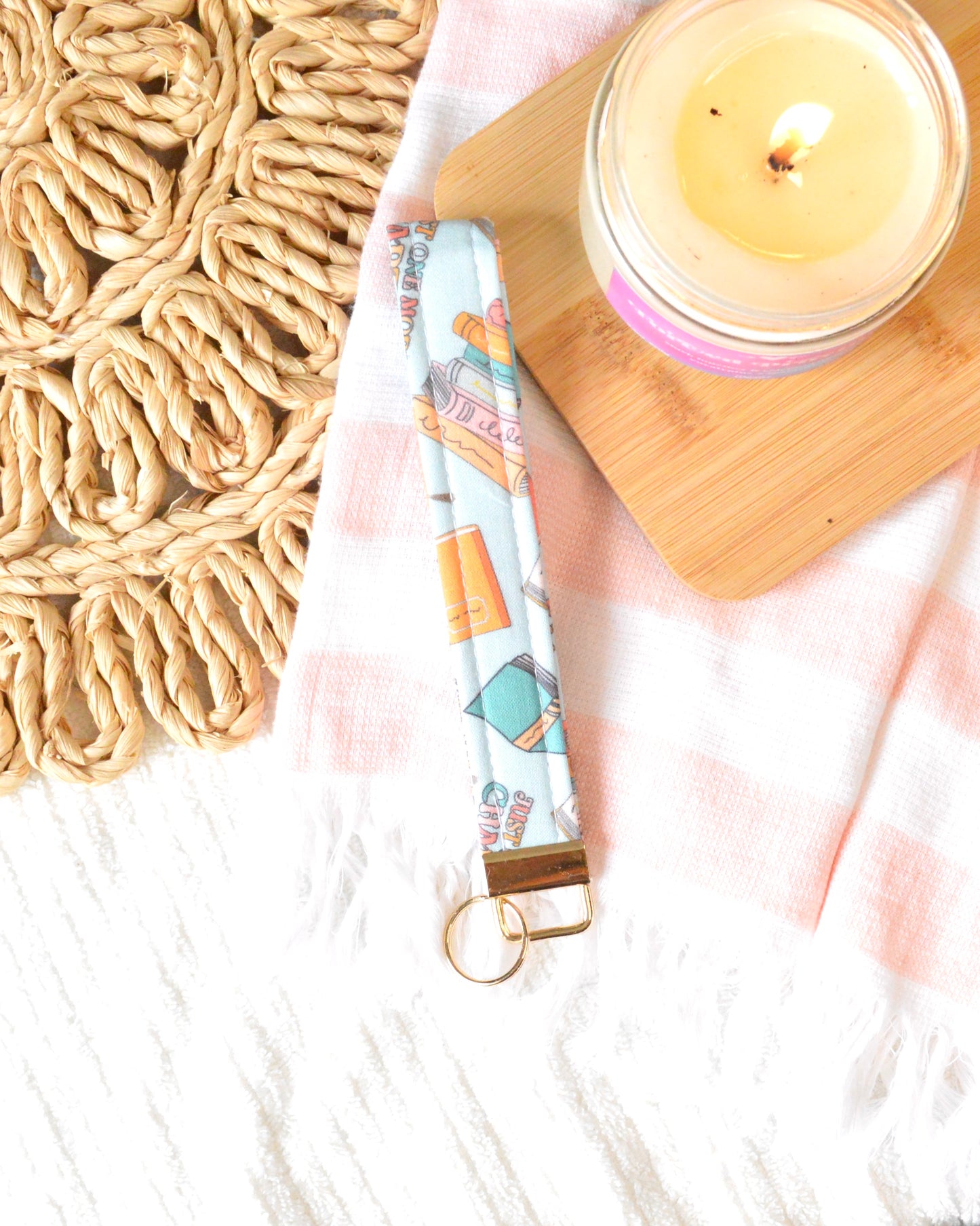 Teal Bookish Wristlet