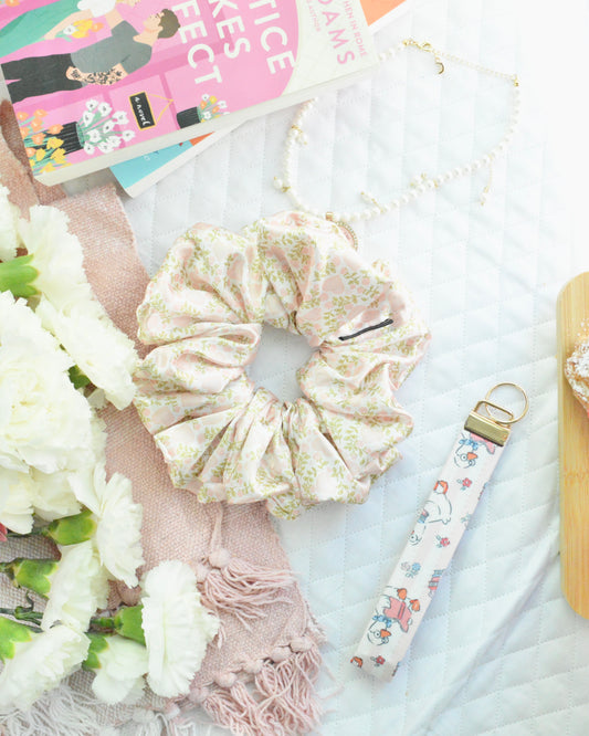 Pink Garden Scrunchie