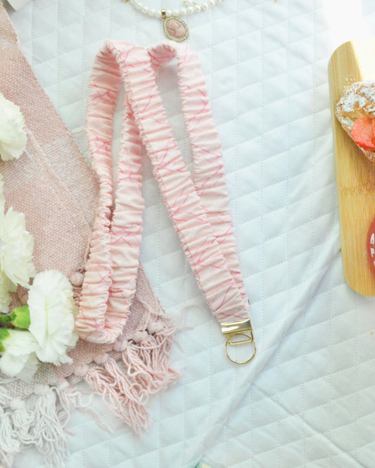 Pink Stitch Scrunchie Lanyard