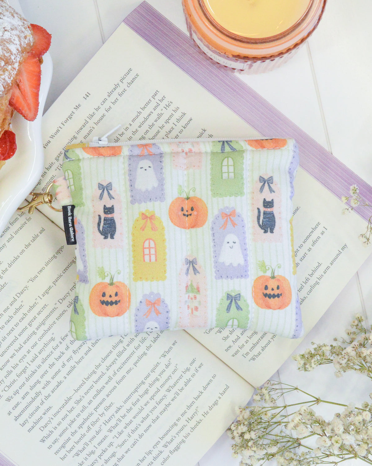 a bag on top of a book