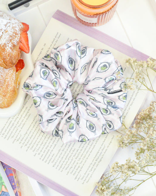 a scrunchie on a book