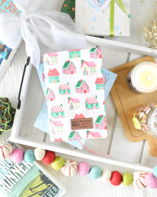 a tray with a gift and candles