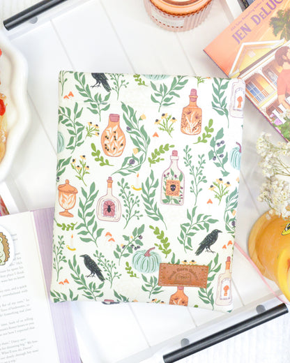 a book and a plate of food