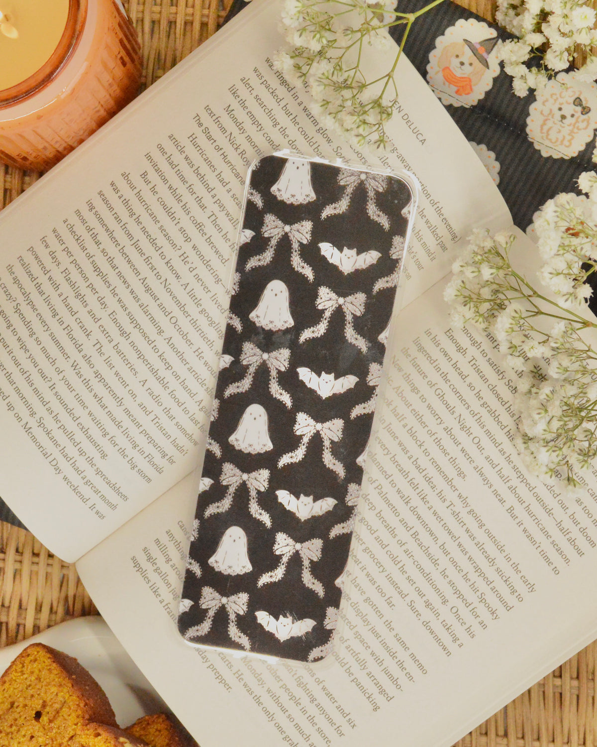 Ghosties & Ribbons Laminated Bookmark
