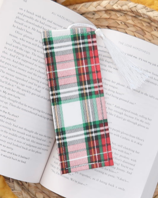 White Plaid Bookmark