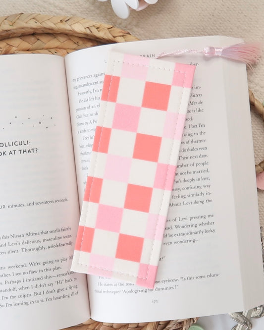 Pink Checkers Bookmark